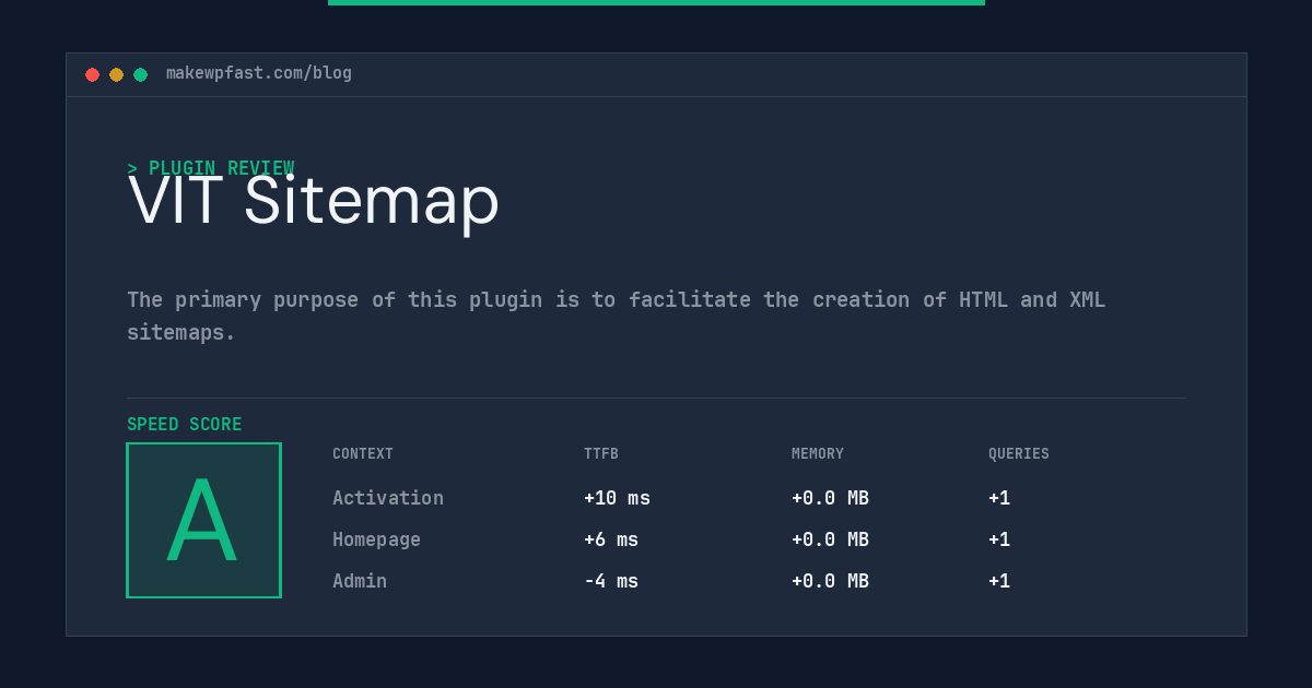 VIT Sitemap - MakeWPFast