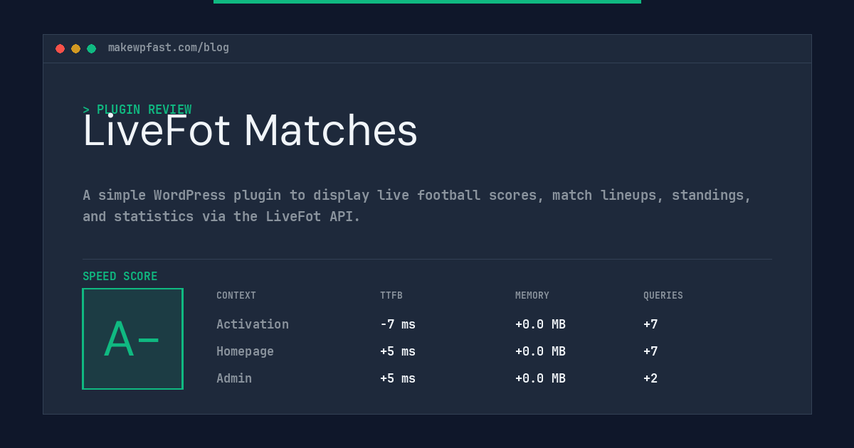LiveFot Matches - MakeWPFast