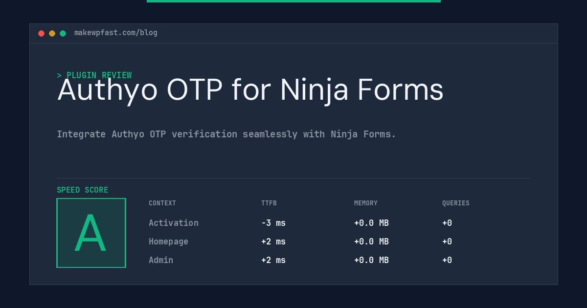 Authyo OTP for Ninja Forms - MakeWPFast