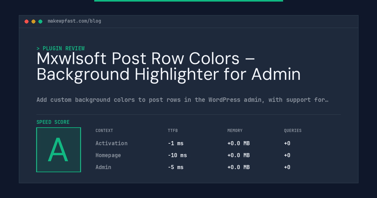 Mxwlsoft Post Row Colors – Background Highlighter for Admin - MakeWPFast