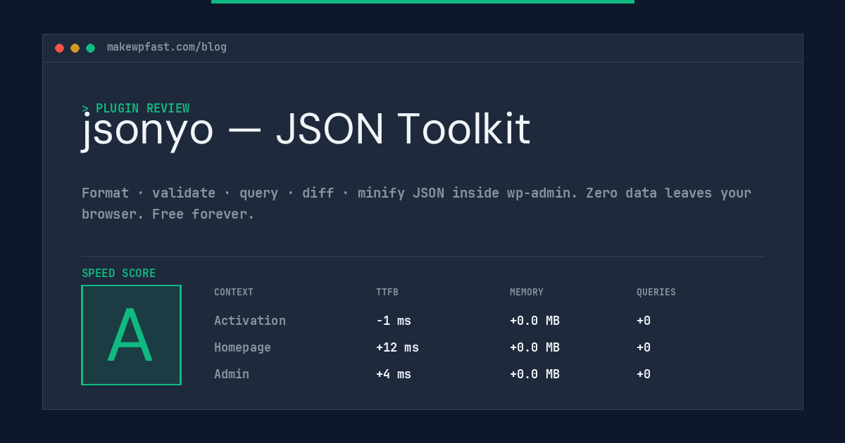 jsonyo — JSON Toolkit - MakeWPFast
