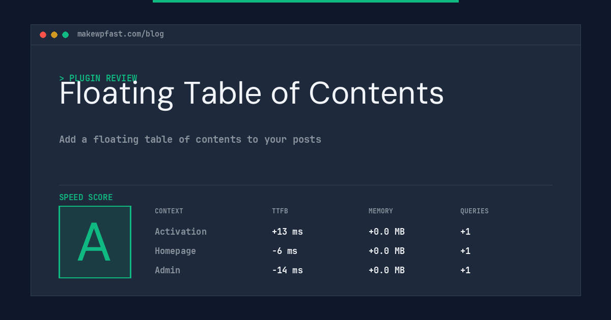 Floating Table of Contents - MakeWPFast