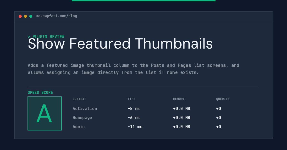 Show Featured Thumbnails - MakeWPFast