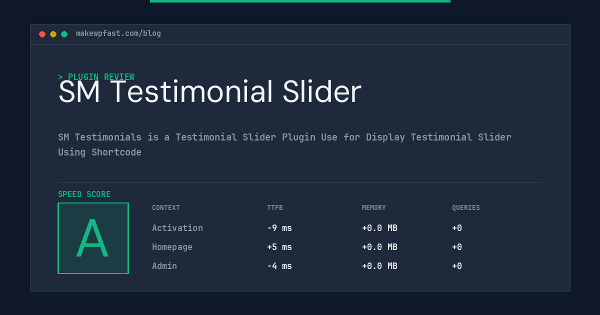 SM Testimonial Slider - MakeWPFast