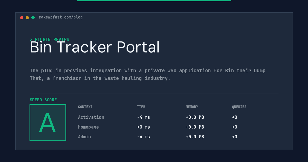 Bin Tracker Portal - MakeWPFast