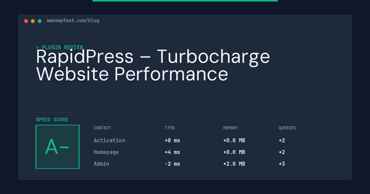 RapidPress – Turbocharge Website Performance - MakeWPFast