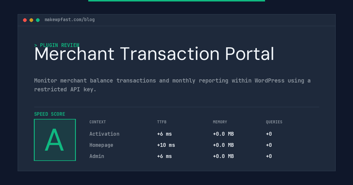 Merchant Transaction Portal - MakeWPFast