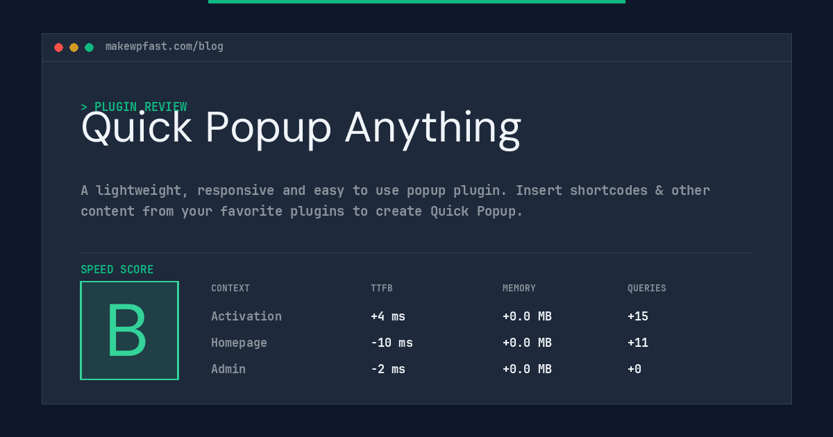 Quick Popup Anything - MakeWPFast