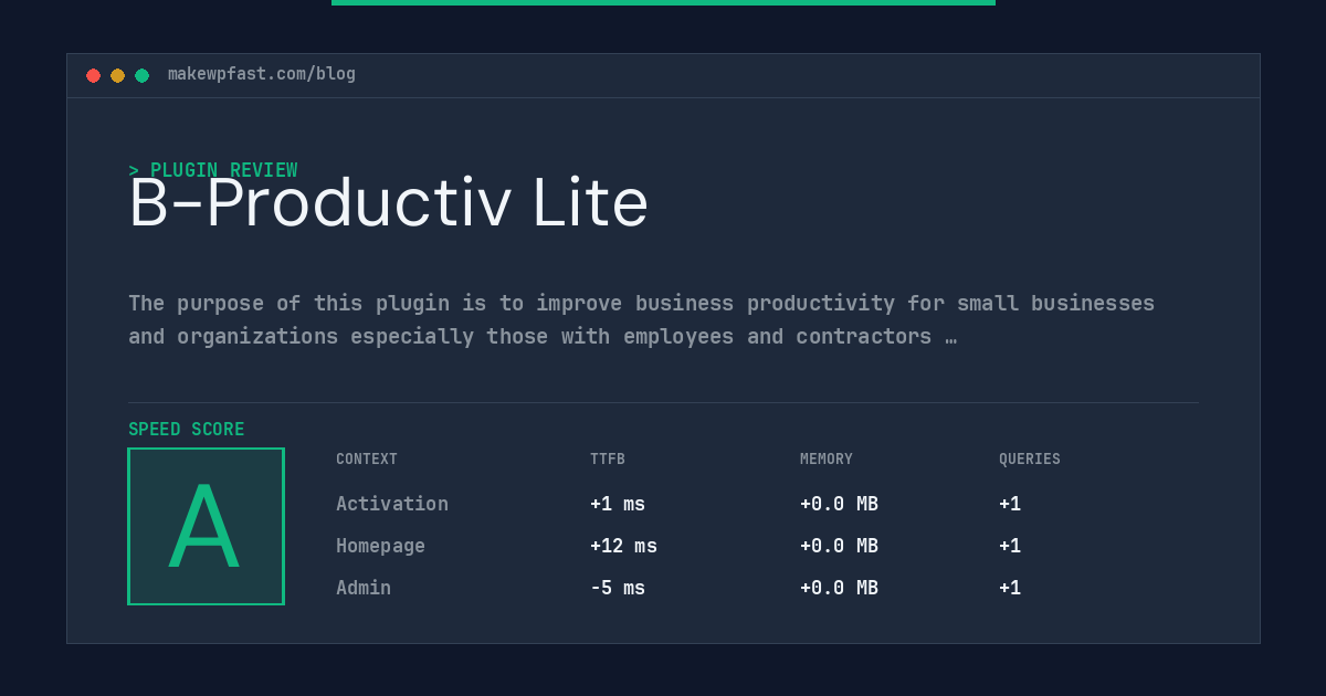 B-Productiv Lite - MakeWPFast