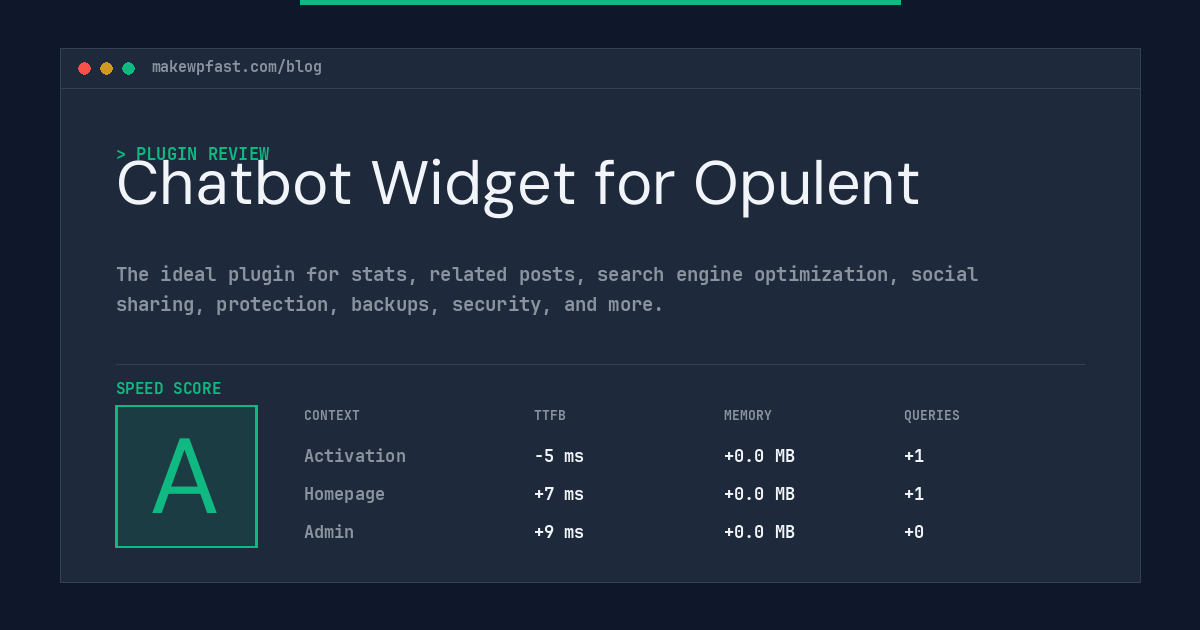 Chatbot Widget for Opulent - MakeWPFast