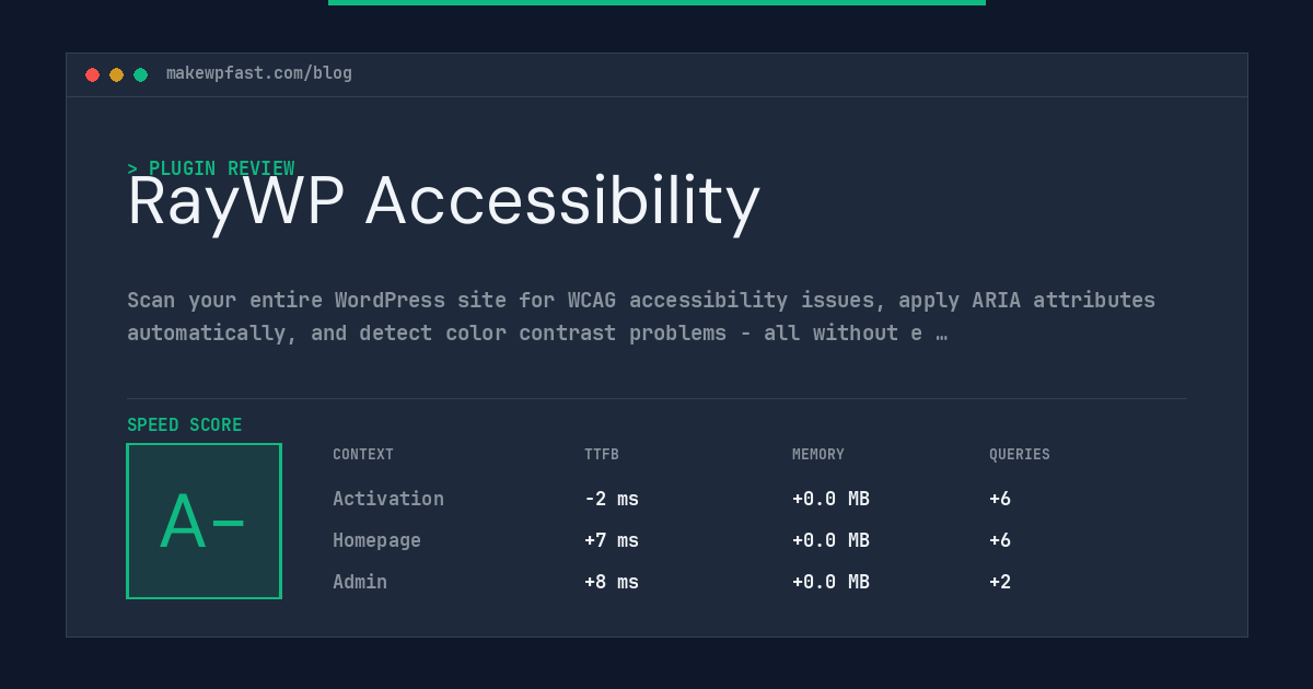 RayWP Accessibility - MakeWPFast