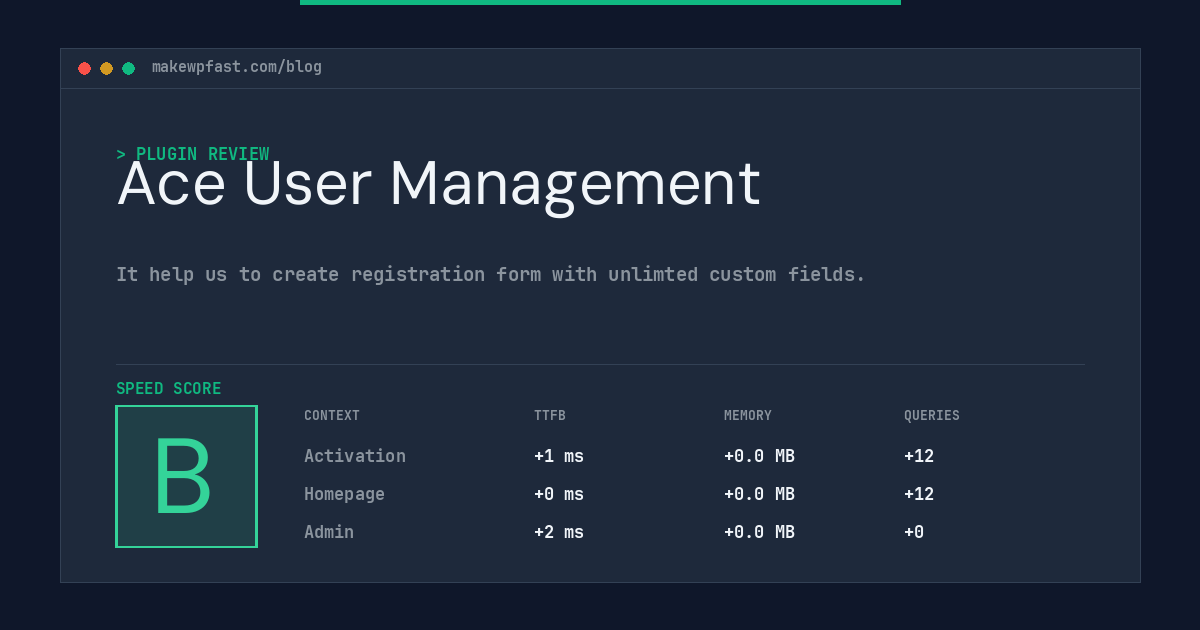 Ace User Management - MakeWPFast