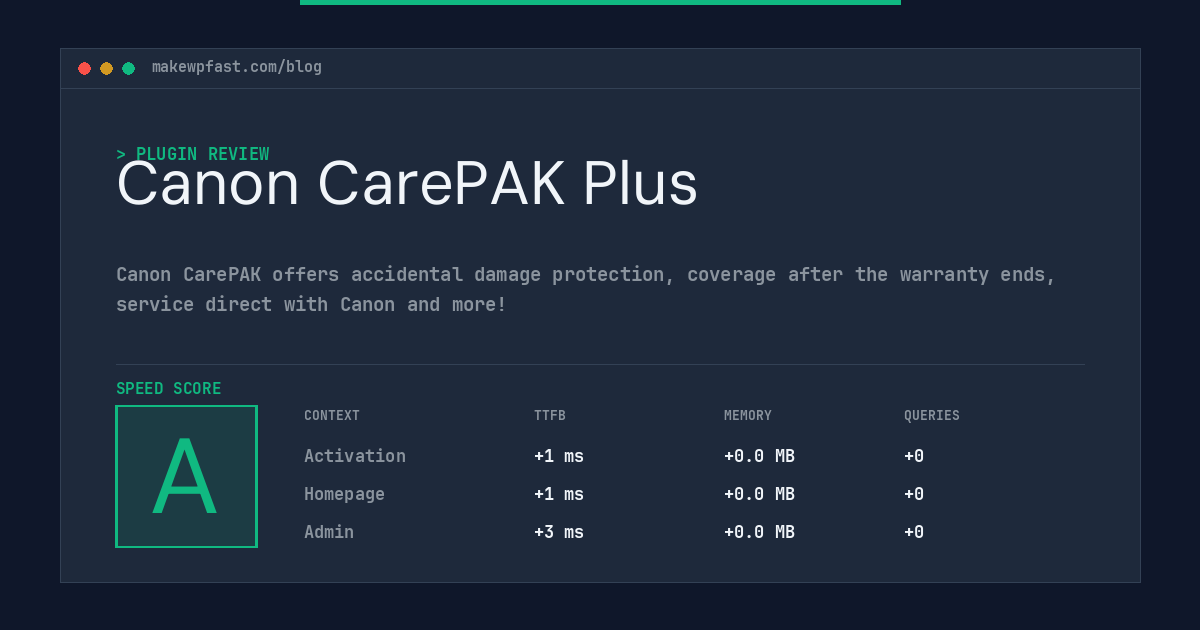 Canon CarePAK Plus - MakeWPFast