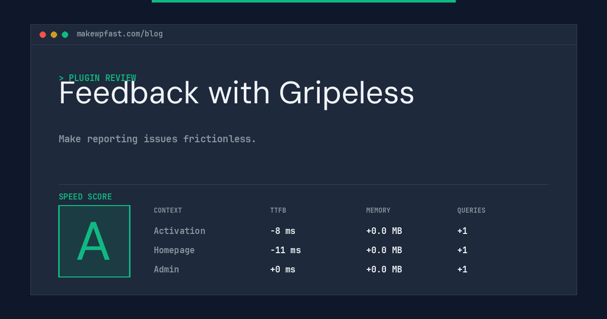 Feedback with Gripeless - MakeWPFast