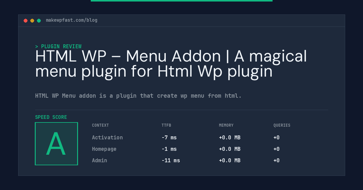 HTML WP – Menu Addon | A magical menu plugin for Html Wp plugin - MakeWPFast
