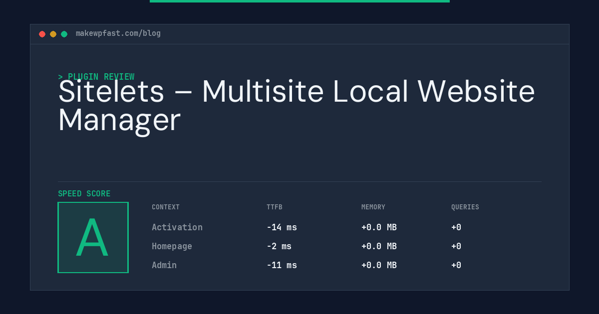 Sitelets – Multisite Local Website Manager - MakeWPFast