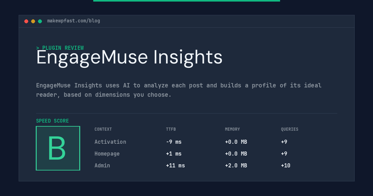 EngageMuse Insights - MakeWPFast