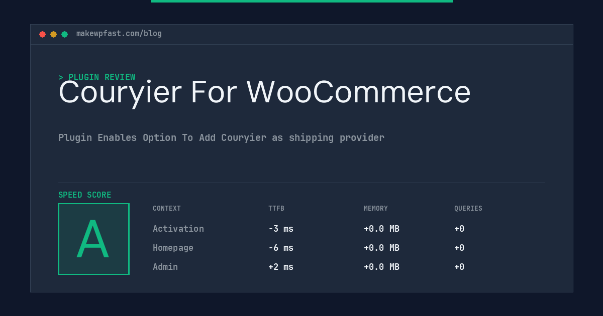 Couryier For WooCommerce - MakeWPFast