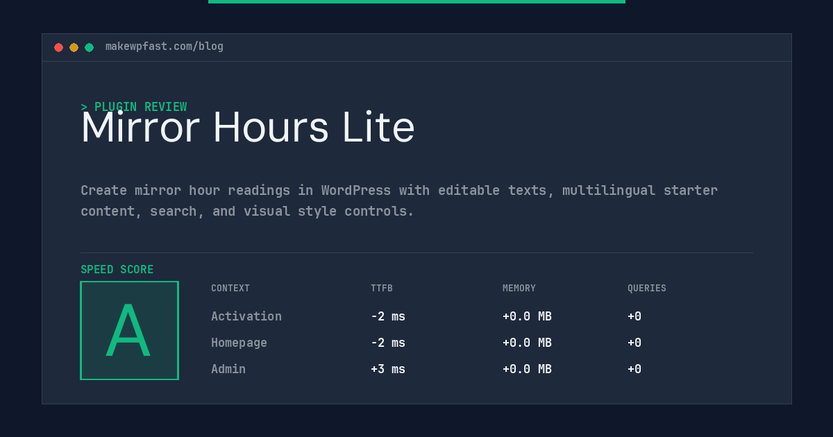Mirror Hours Lite - MakeWPFast