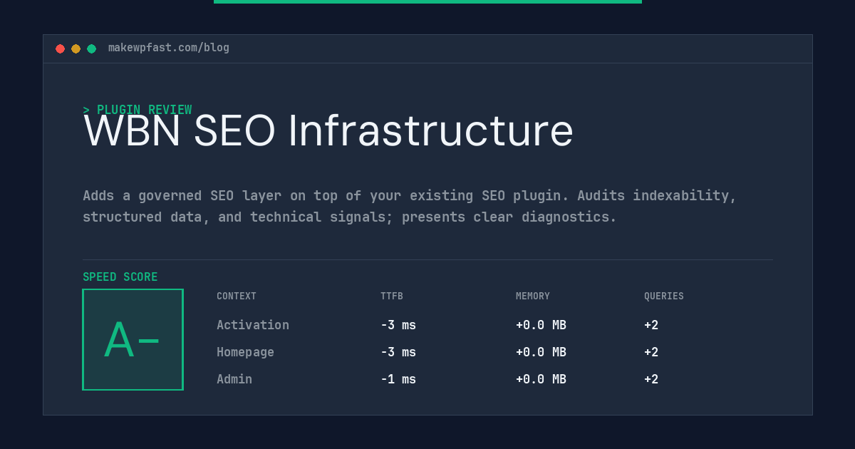 WBN SEO Infrastructure - MakeWPFast