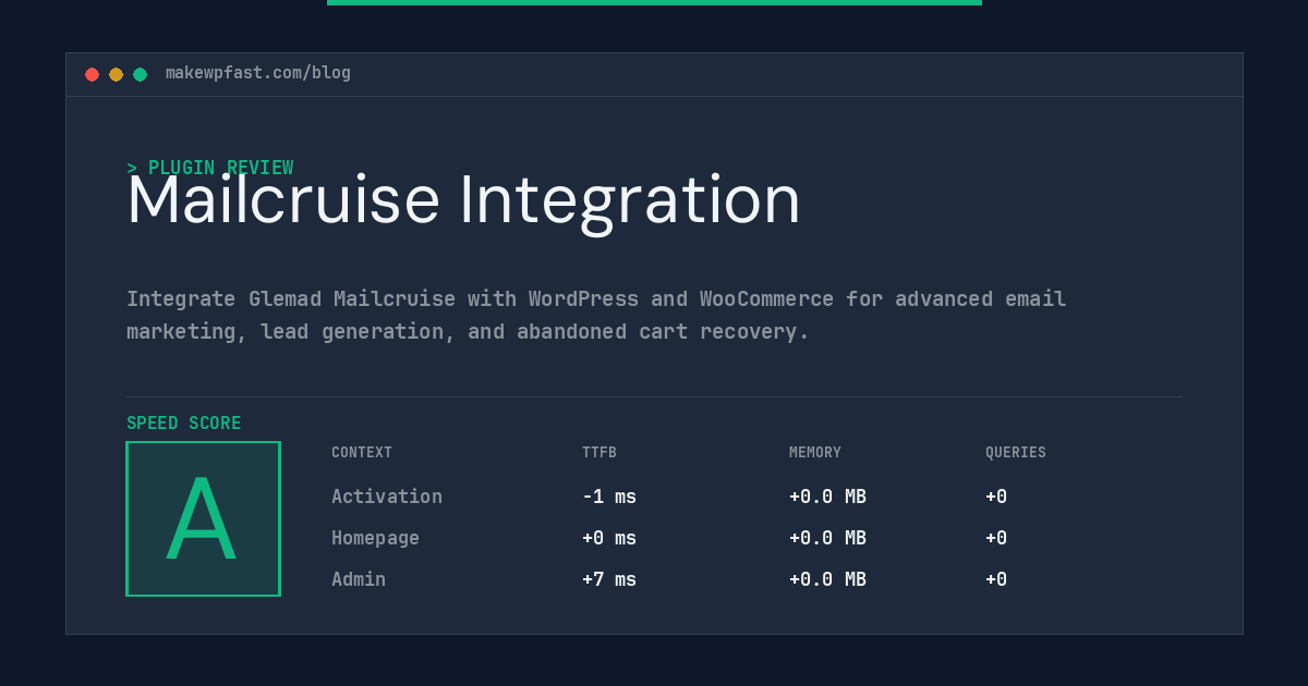 Mailcruise Integration - MakeWPFast