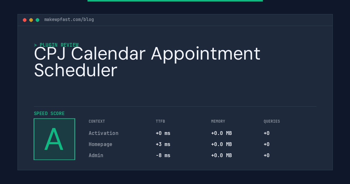 CPJ Calendar Appointment Scheduler - MakeWPFast