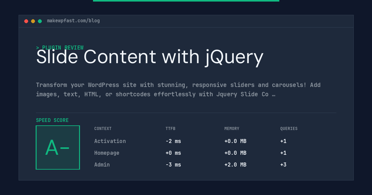Slide Content with jQuery - MakeWPFast