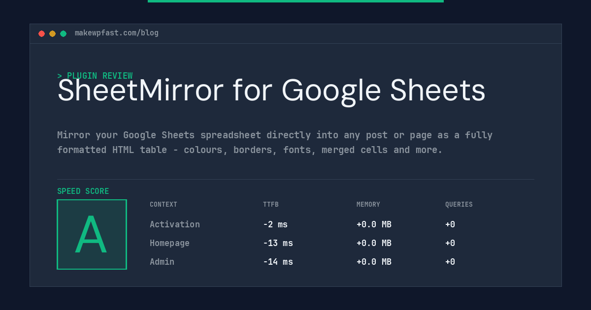 SheetMirror for Google Sheets - MakeWPFast