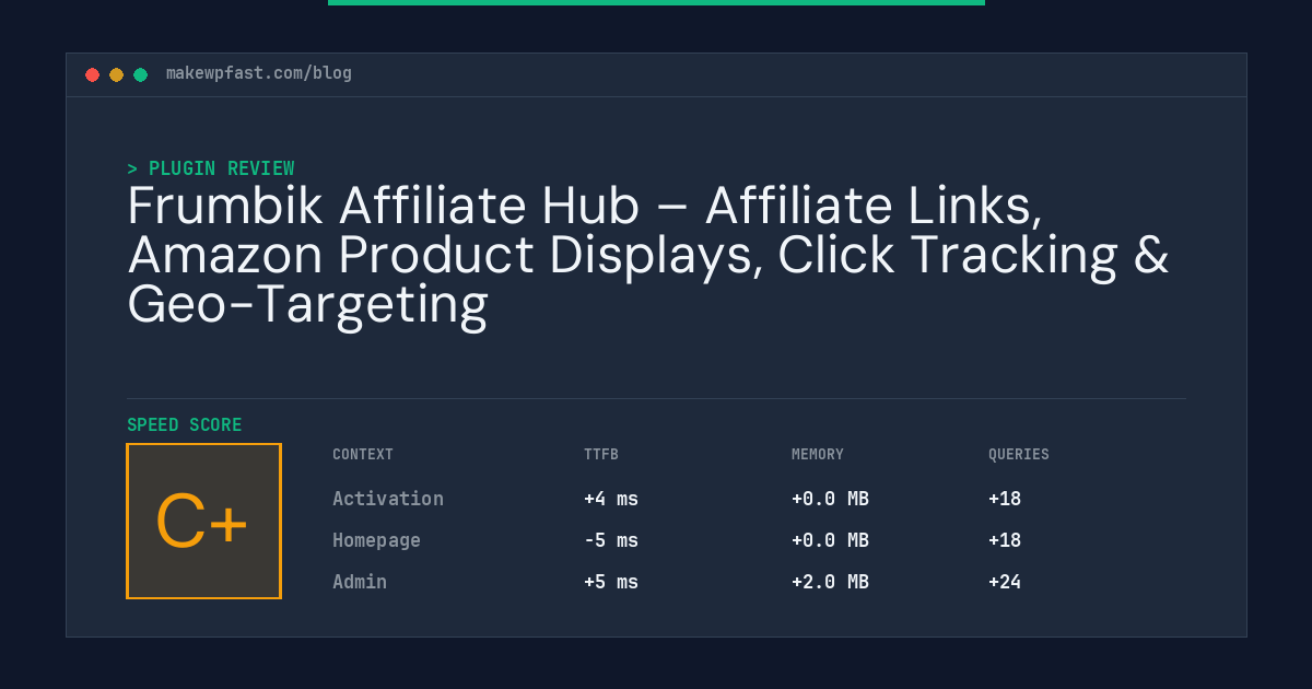 Frumbik Affiliate Hub – Affiliate Links, Amazon Product Displays, Click Tracking & Geo-Targeting - MakeWPFast