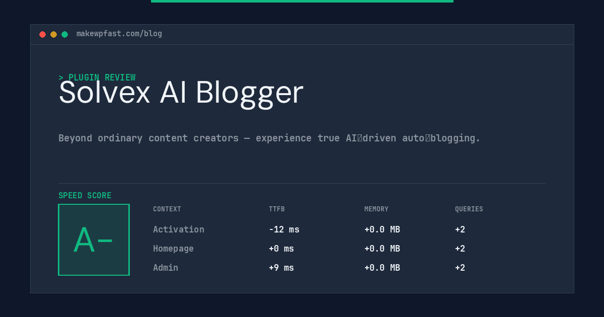 Solvex AI Blogger - MakeWPFast