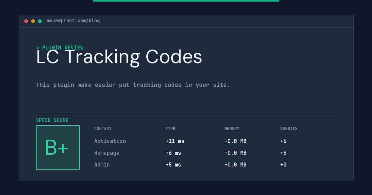 LC Tracking Codes - MakeWPFast