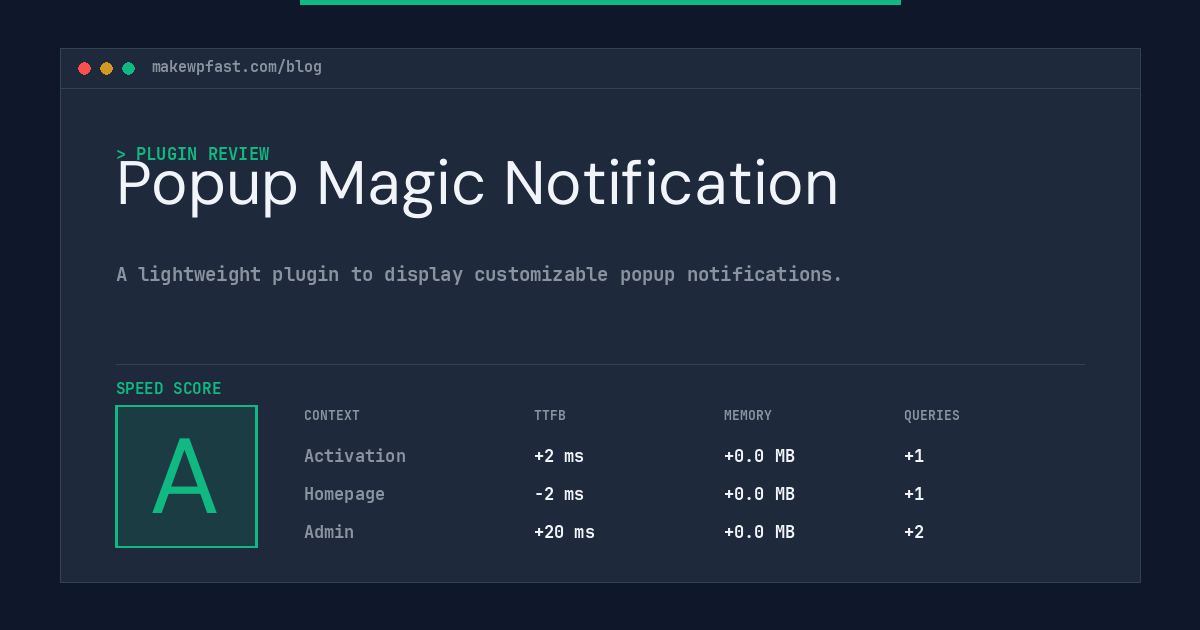 Popup Magic Notification - MakeWPFast