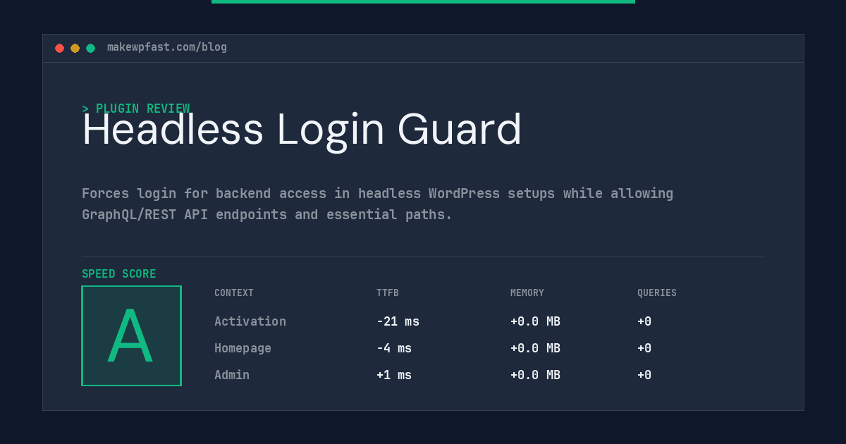 Headless Login Guard - MakeWPFast
