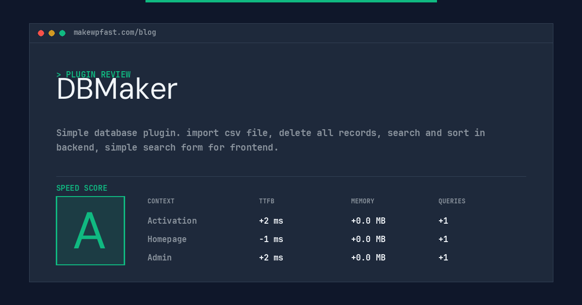 DBMaker - MakeWPFast