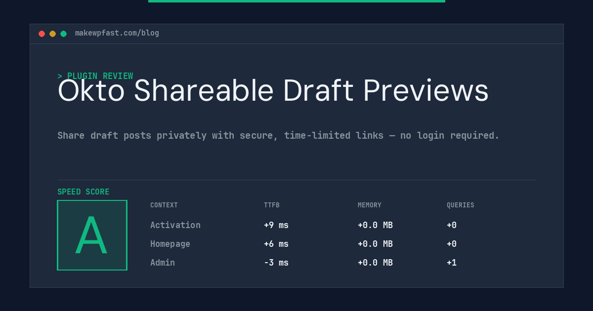 Okto Shareable Draft Previews - MakeWPFast