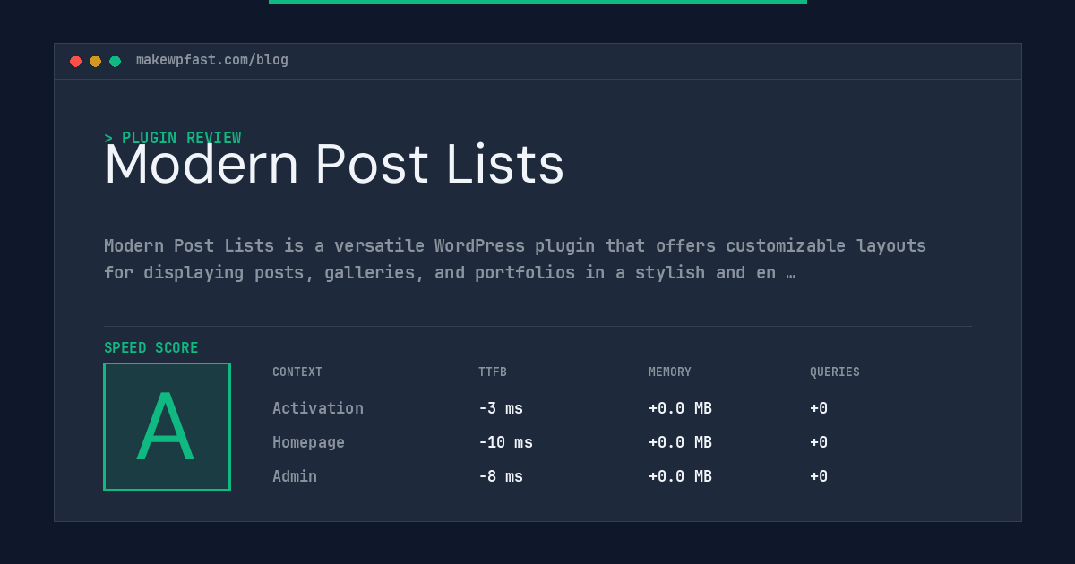 Modern Post Lists - MakeWPFast