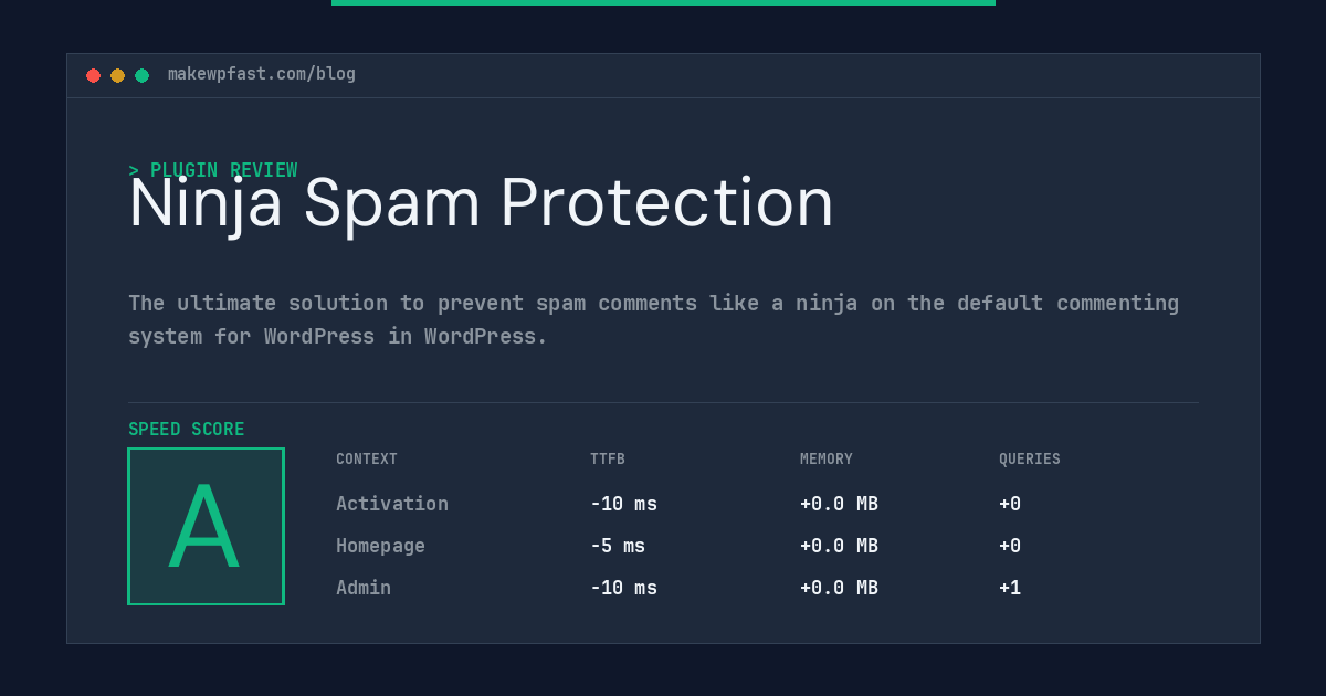 Ninja Spam Protection - MakeWPFast