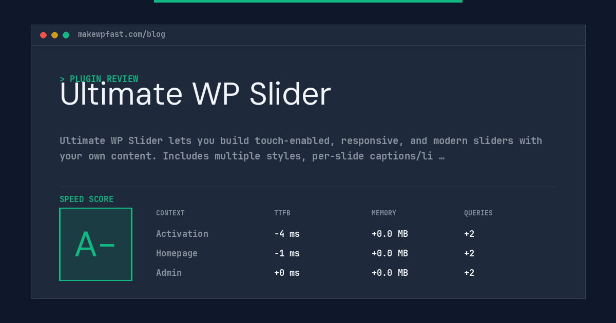 Ultimate WP Slider - MakeWPFast