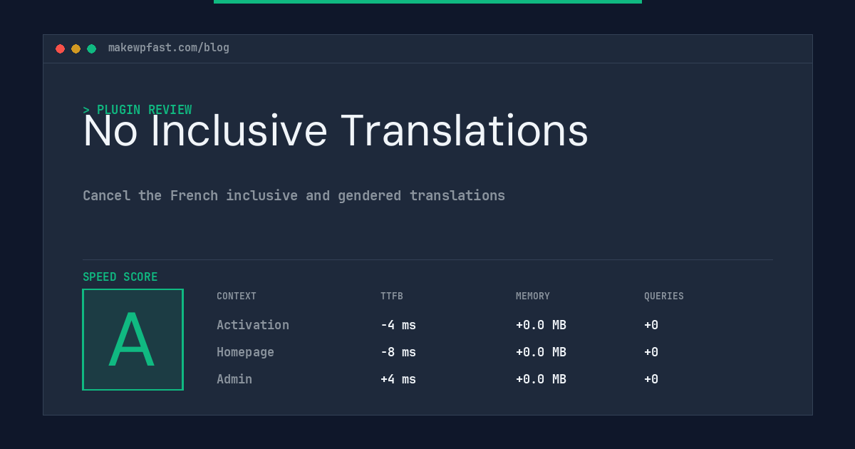 No Inclusive Translations - MakeWPFast