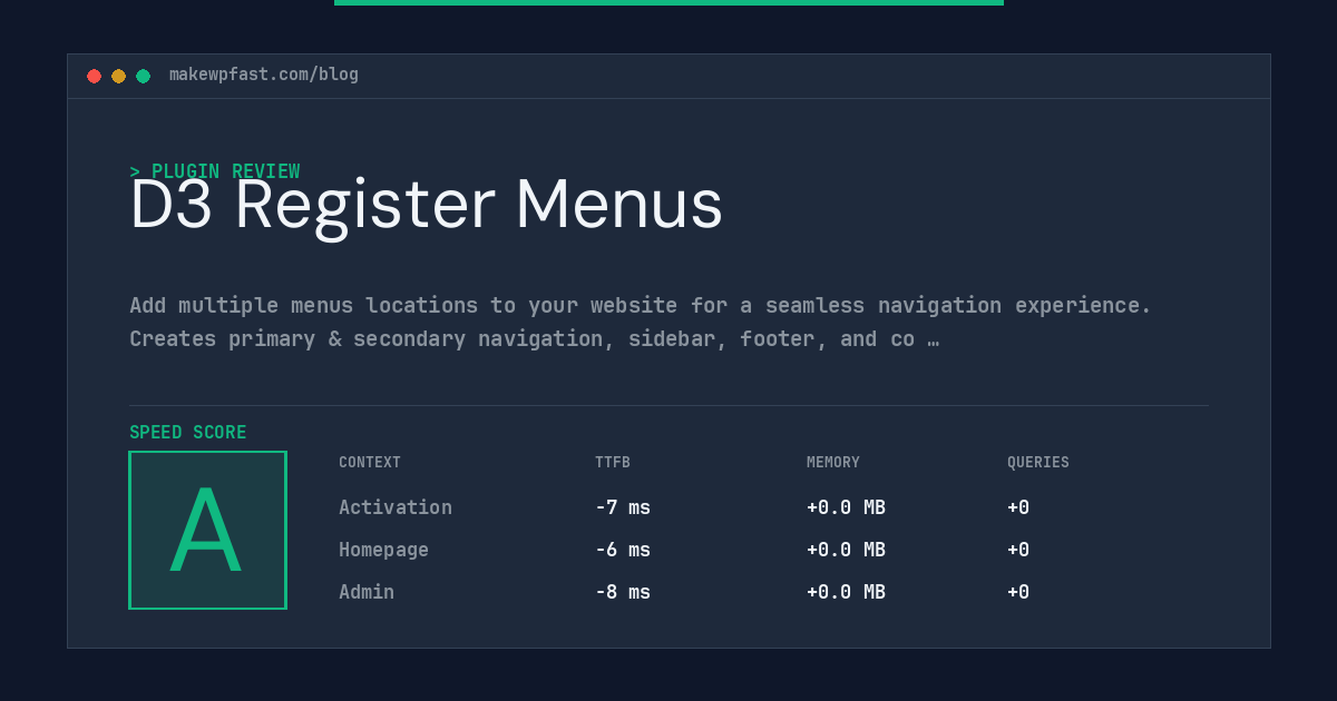 D3 Register Menus - MakeWPFast