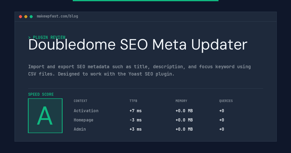 Doubledome SEO Meta Updater - MakeWPFast