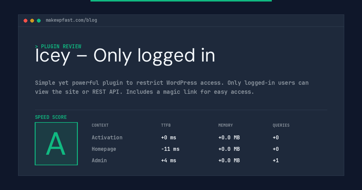 Icey – Only logged in - MakeWPFast