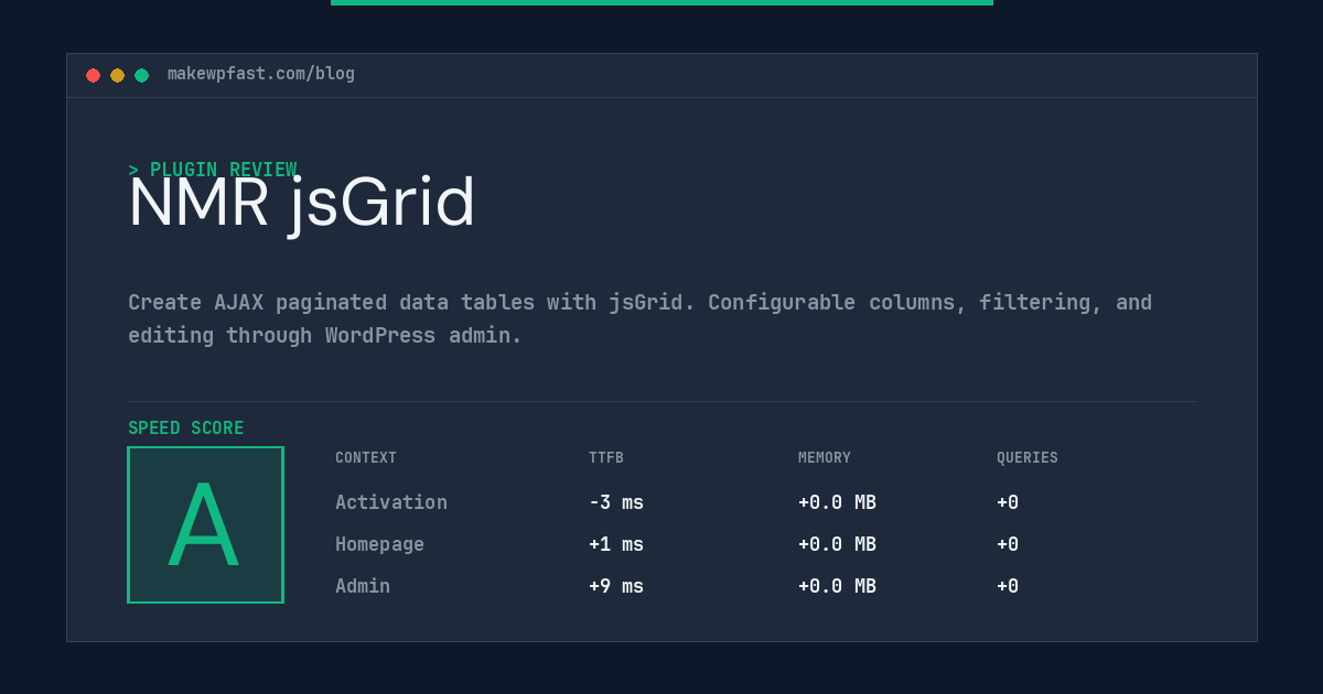 NMR jsGrid - MakeWPFast