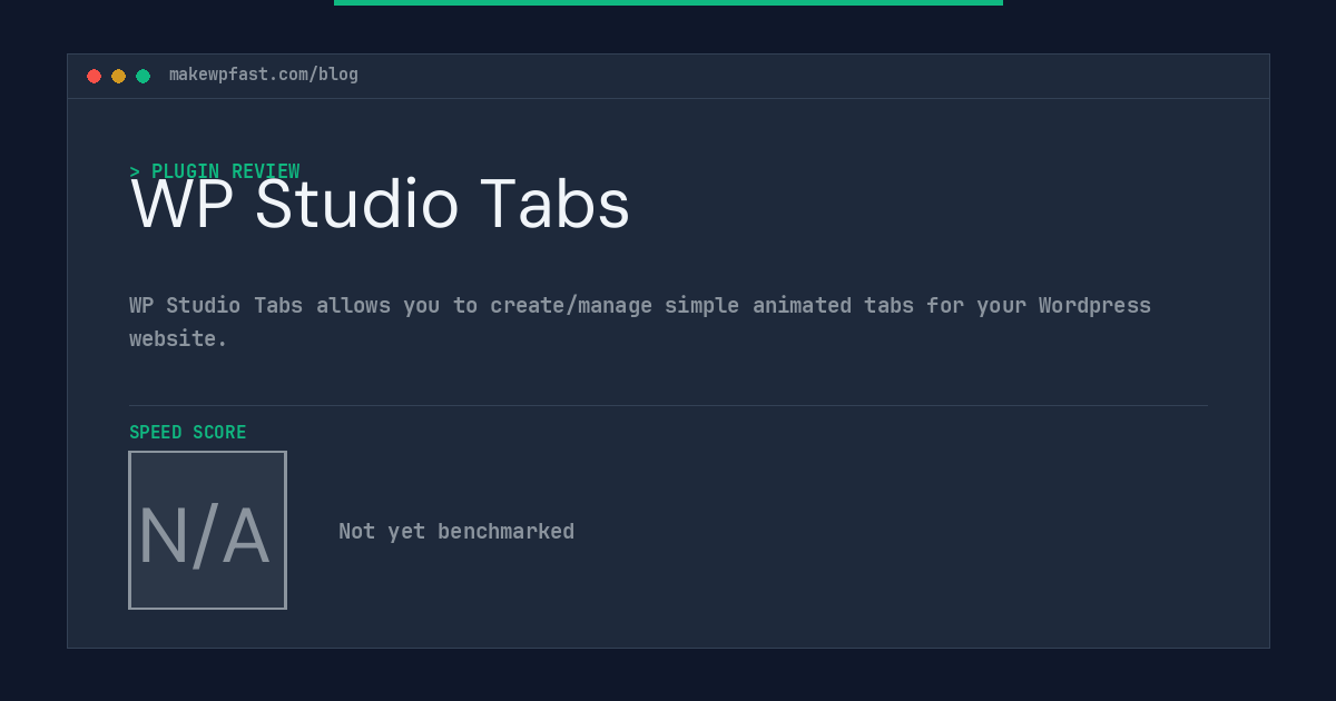 WP Studio Tabs - MakeWPFast