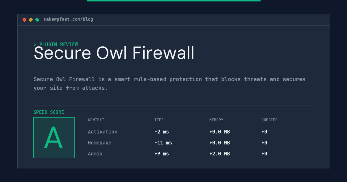 Secure Owl Firewall - MakeWPFast