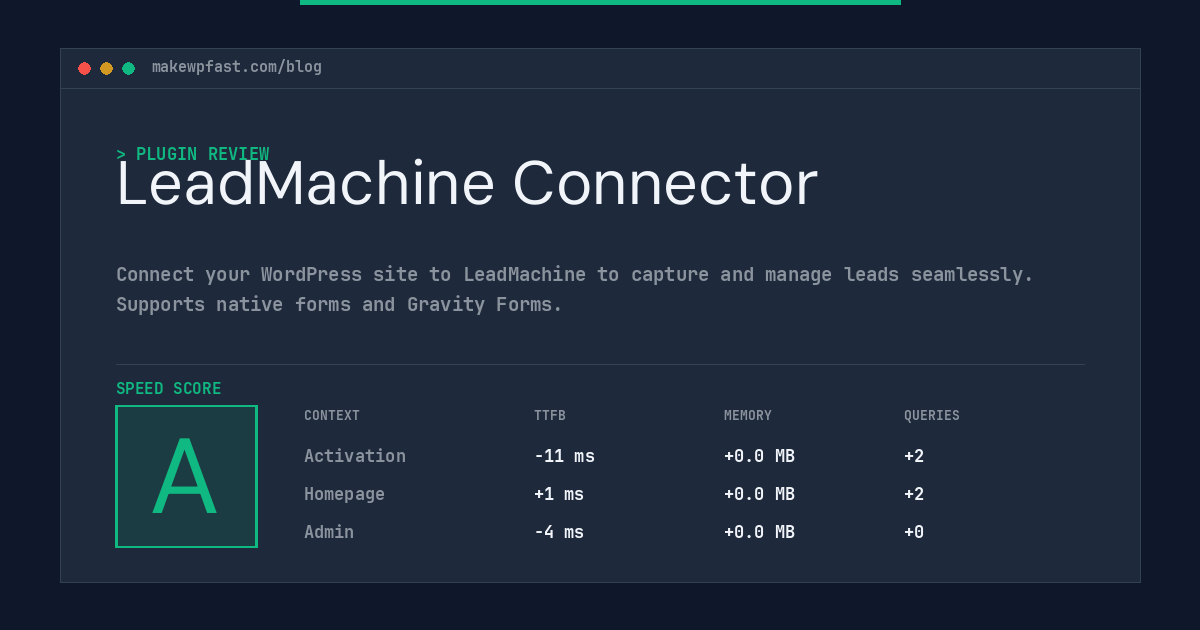 LeadMachine Connector - MakeWPFast