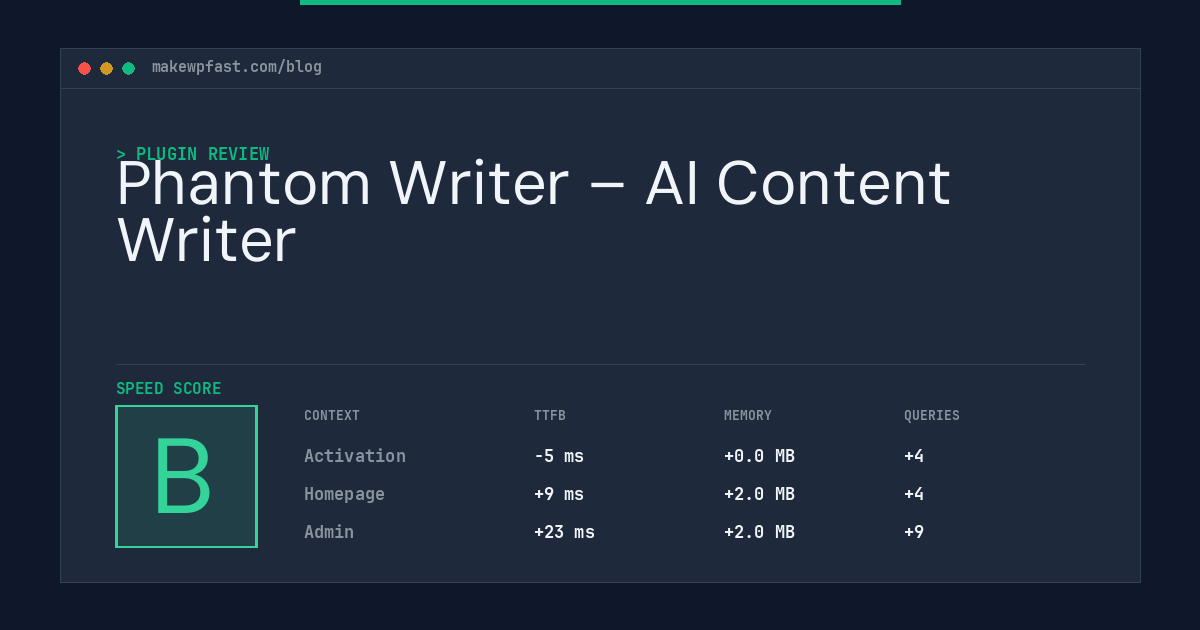 Phantom Writer – AI Content Writer - MakeWPFast