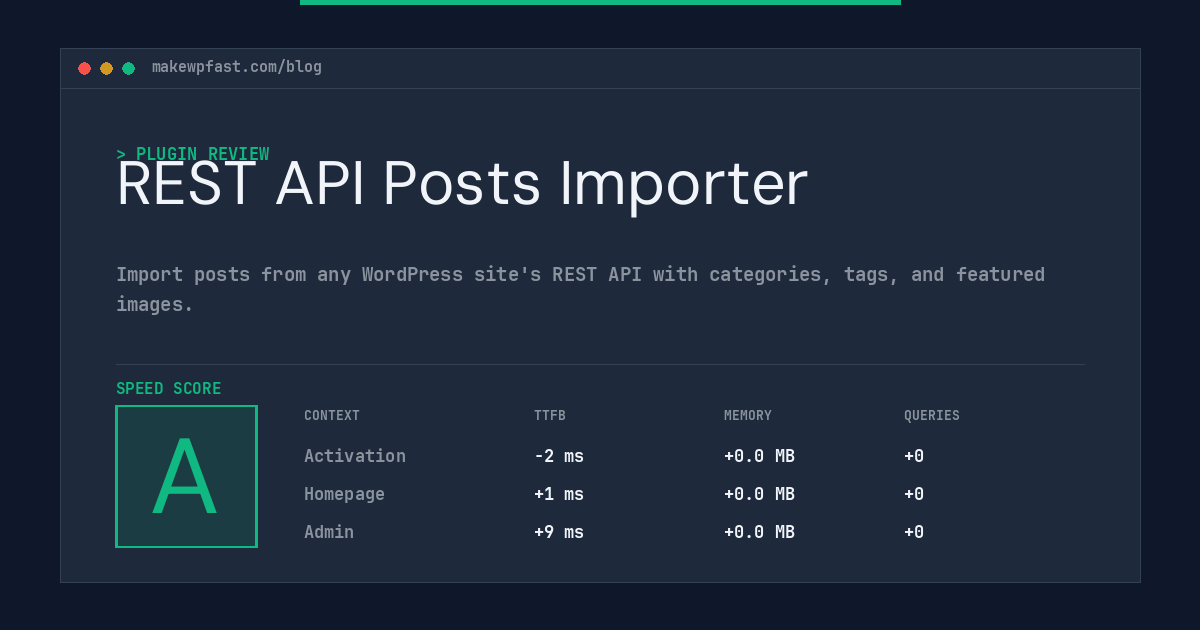 REST API Posts Importer - MakeWPFast