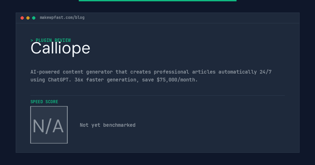 Calliope - MakeWPFast