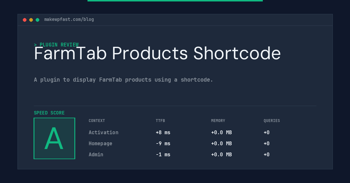 FarmTab Products Shortcode - MakeWPFast